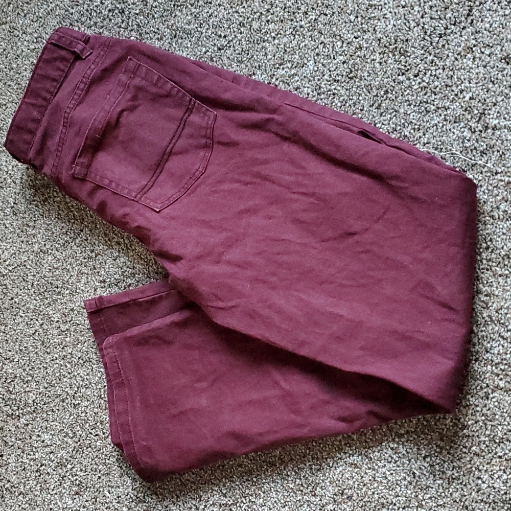 Burgundy jeans